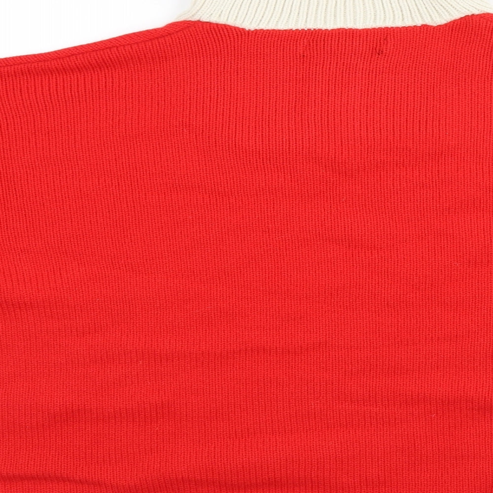 Missguided Womens Red Fair Isle  Pullover Jumper Size 10