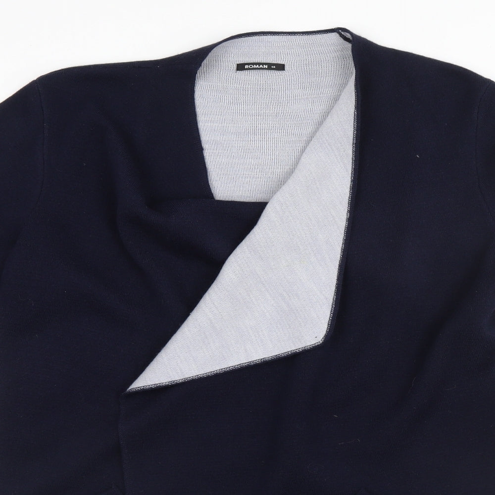 Roman Womens Blue   Overcoat Coatigan Size 14