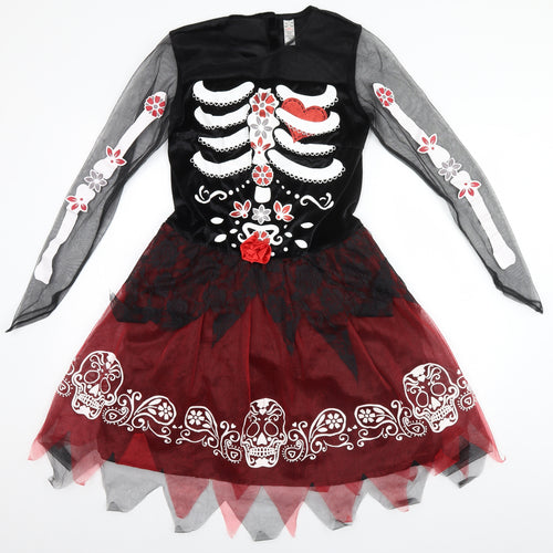 George Womens Black   A-Line  Size 12  - Day of the Dead