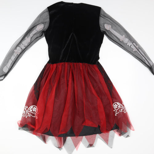 George Womens Black   A-Line  Size 12  - Day of the Dead