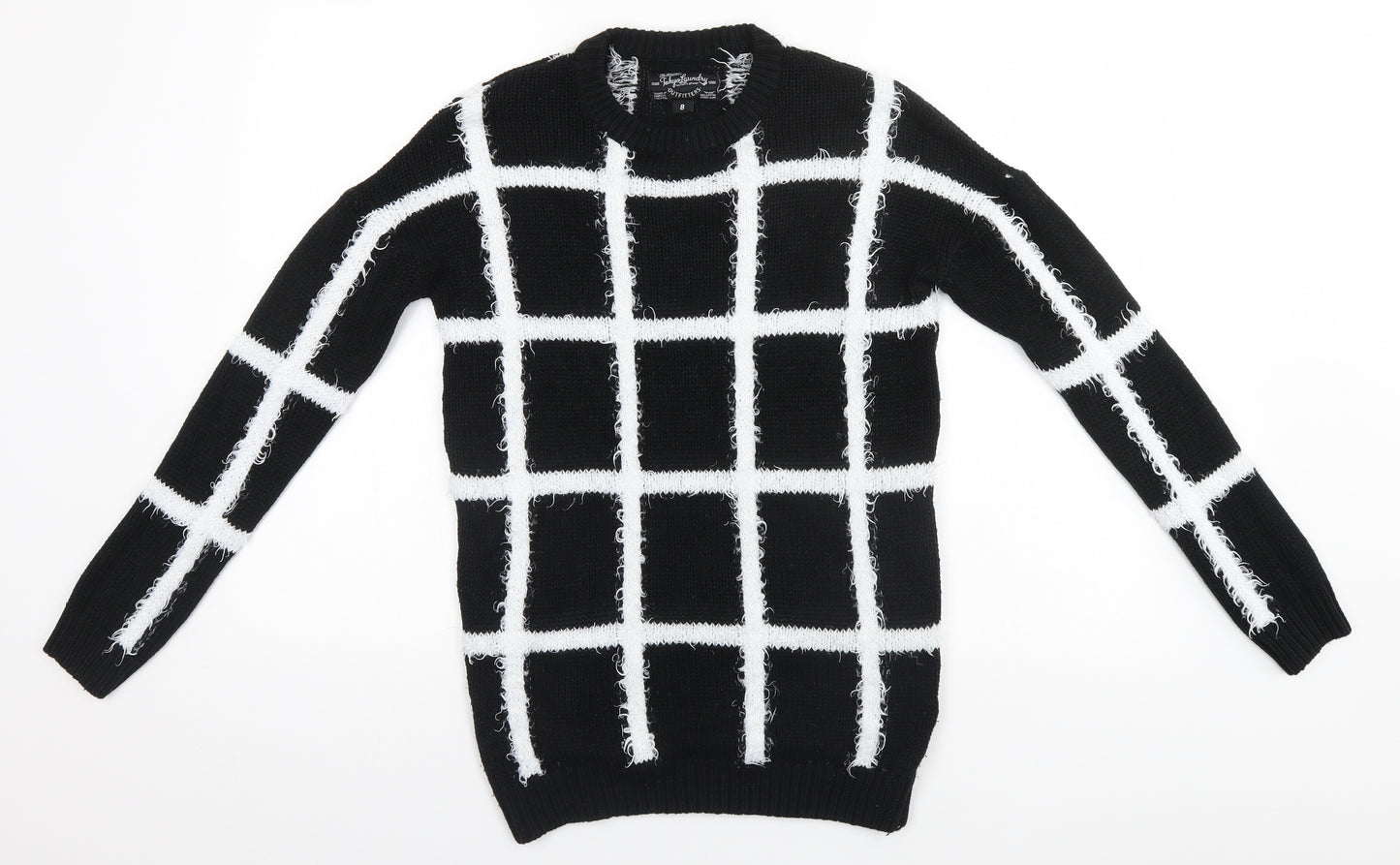 Tokyo Laundry Womens Black Plaid  Pullover Jumper Size 8