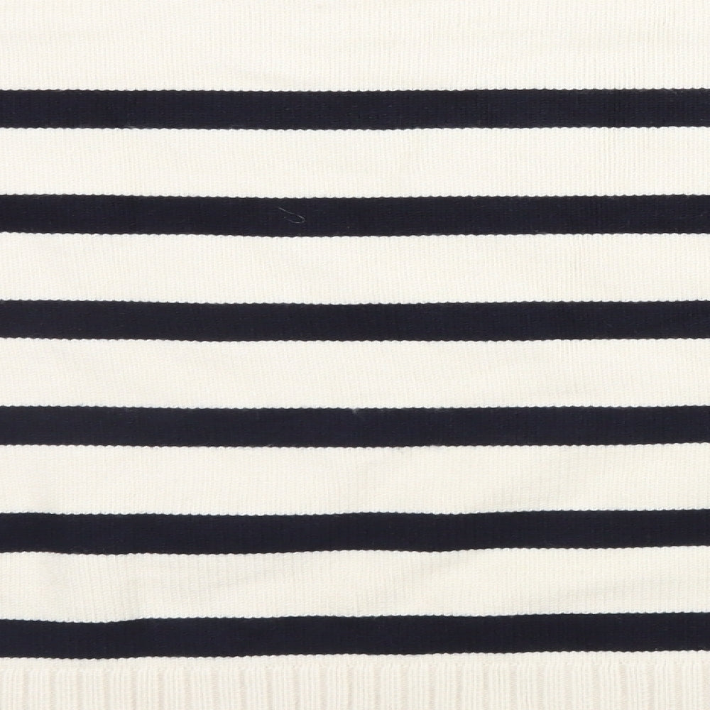 Zara Womens White Striped  Pullover Jumper Size 10