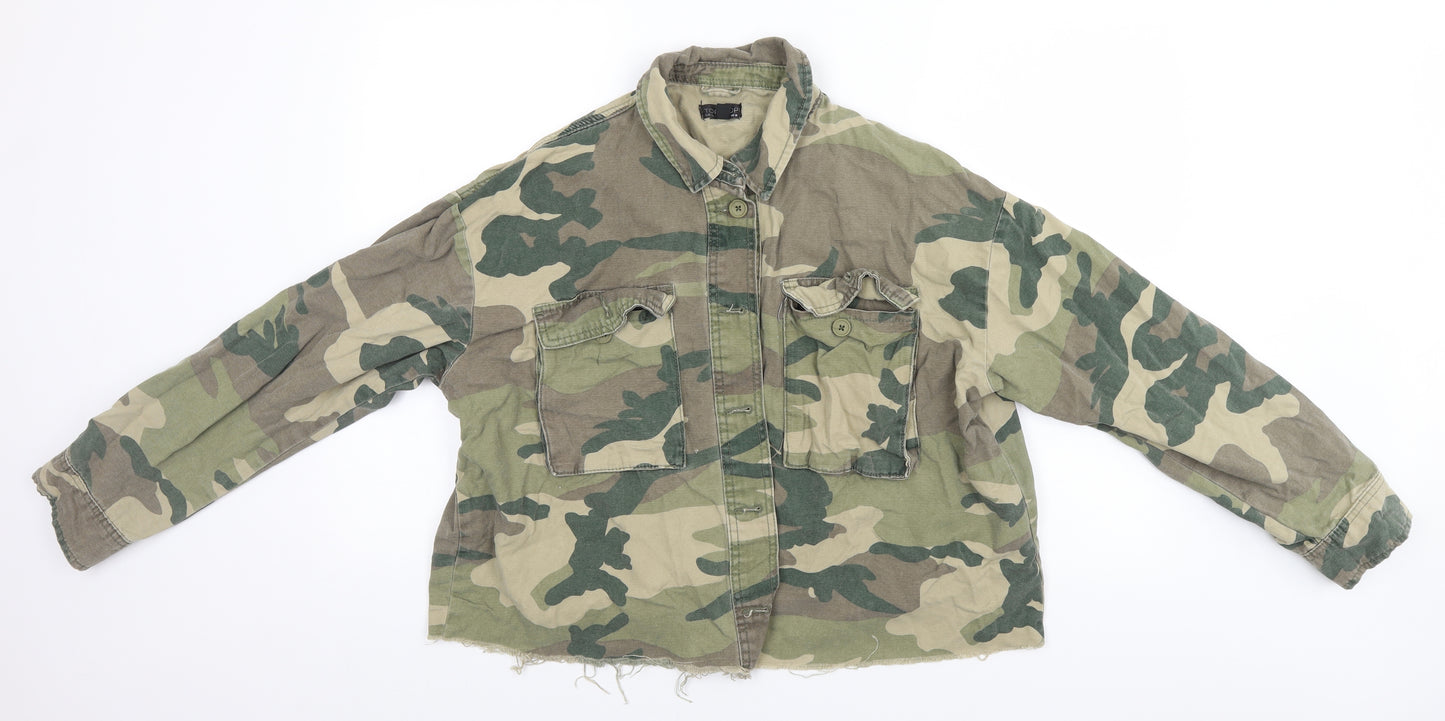 Topshop Mens Green Camouflage  Jacket  Size M
