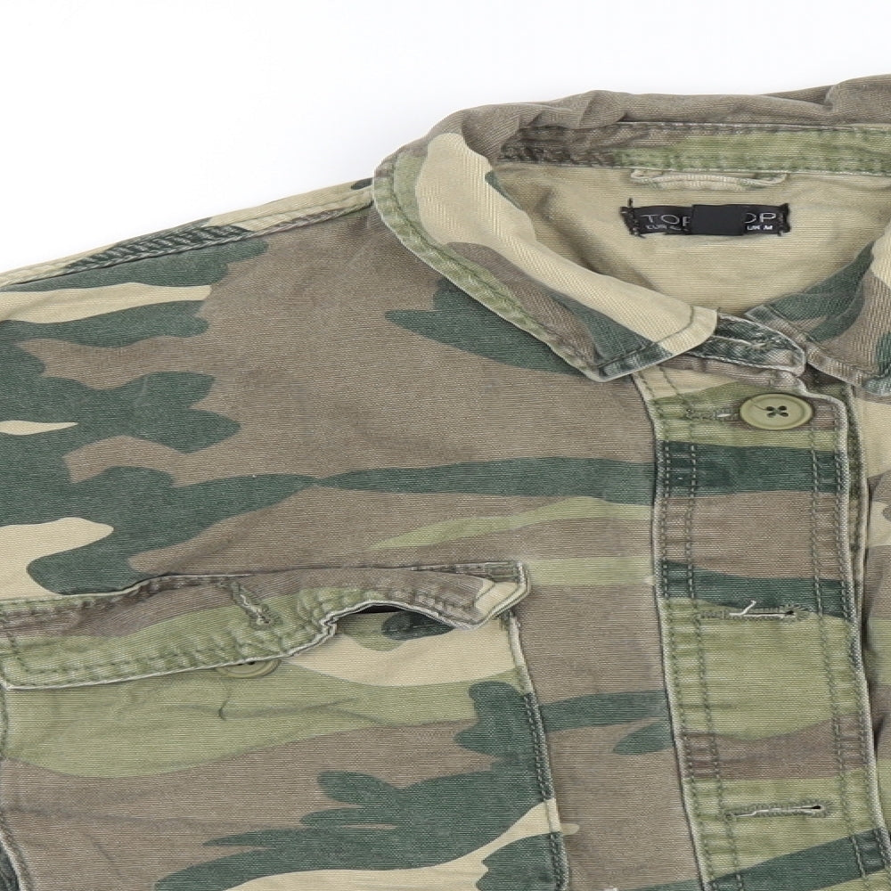 Topshop Mens Green Camouflage  Jacket  Size M