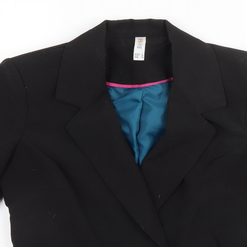 Denim & Co. Womens Black   Jacket Blazer Size 8