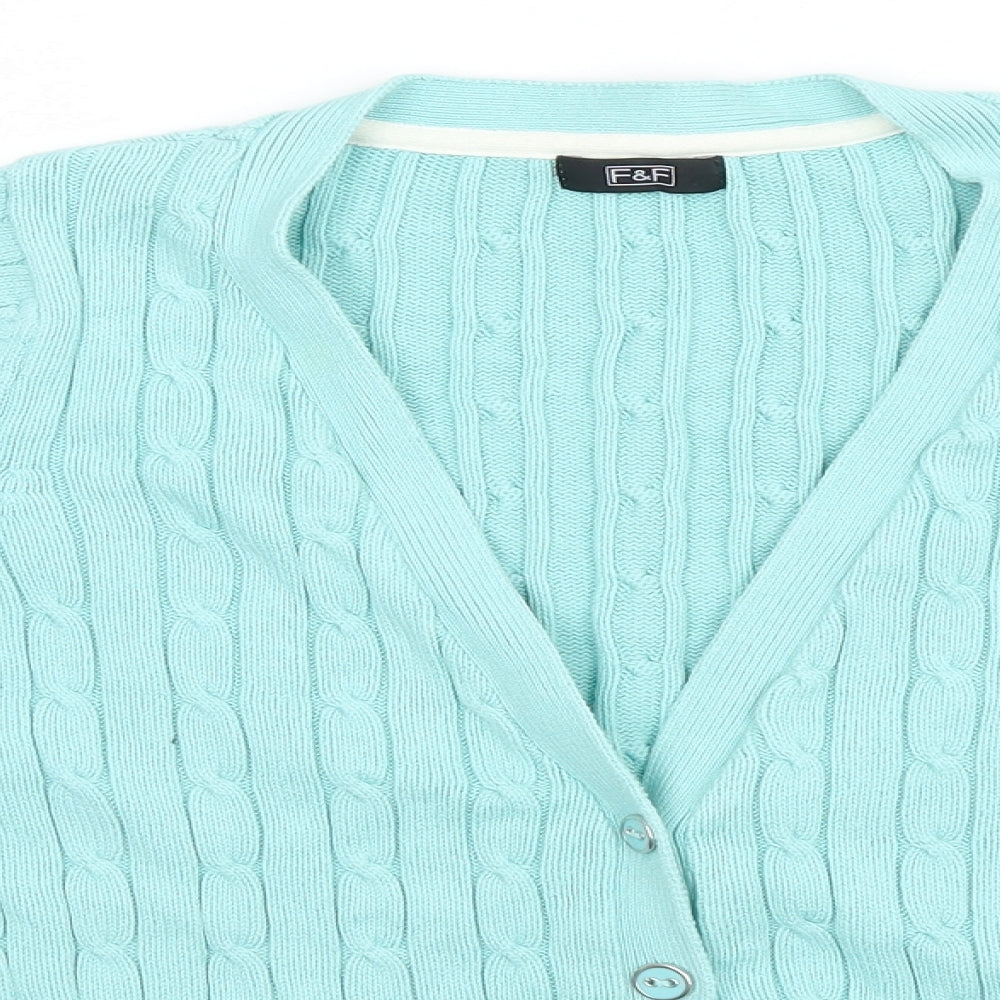 F&F Womens Green   Cardigan Jumper Size 10