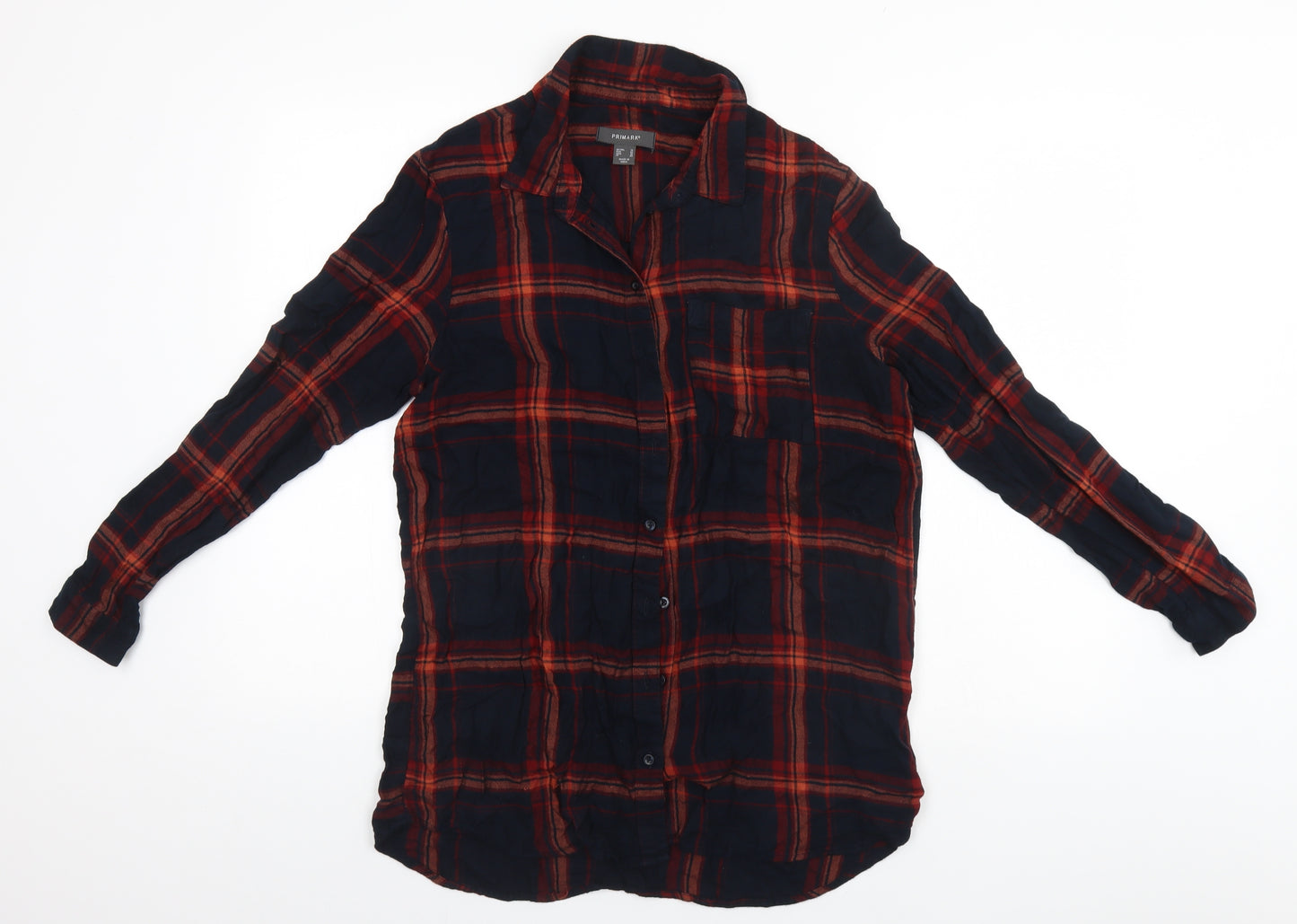 Primark Womens Black Plaid  Basic Button-Up Size 14