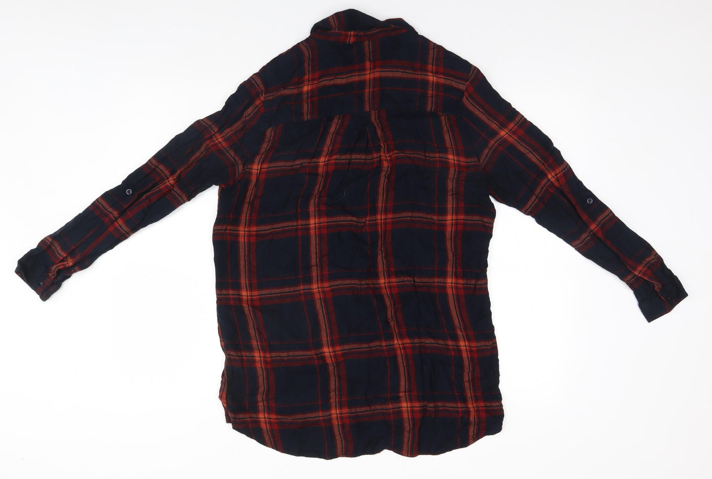 Primark Womens Black Plaid  Basic Button-Up Size 14