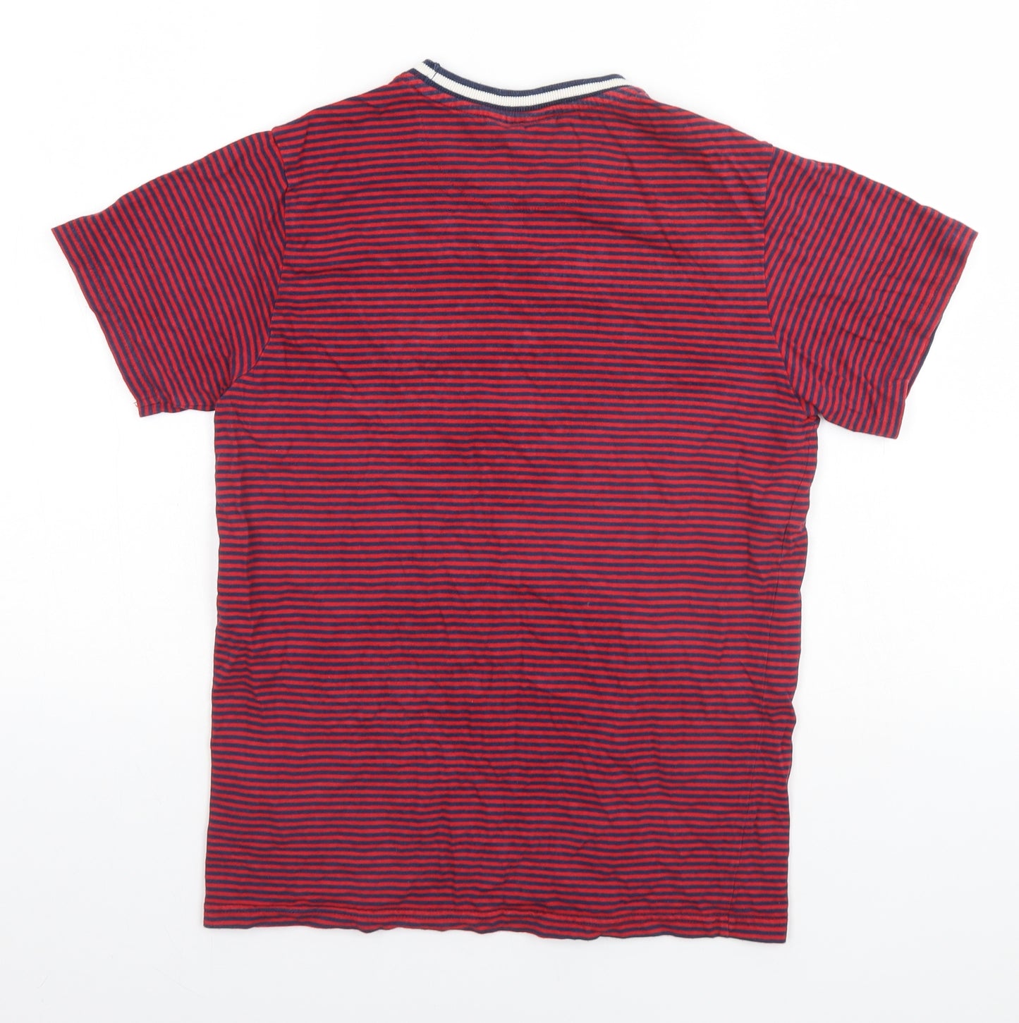 Paris Womens Red Striped  Basic T-Shirt Size S