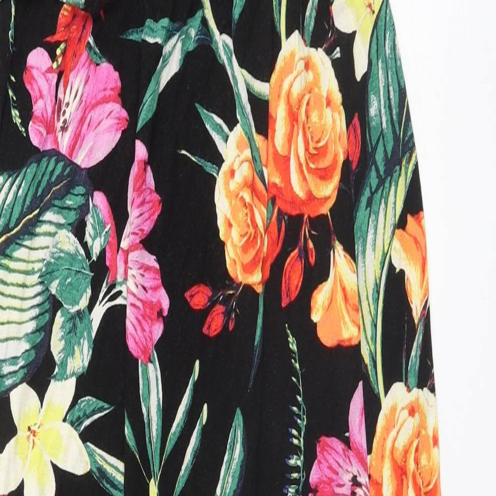 NEXT Womens Black Floral  A-Line  Size 8