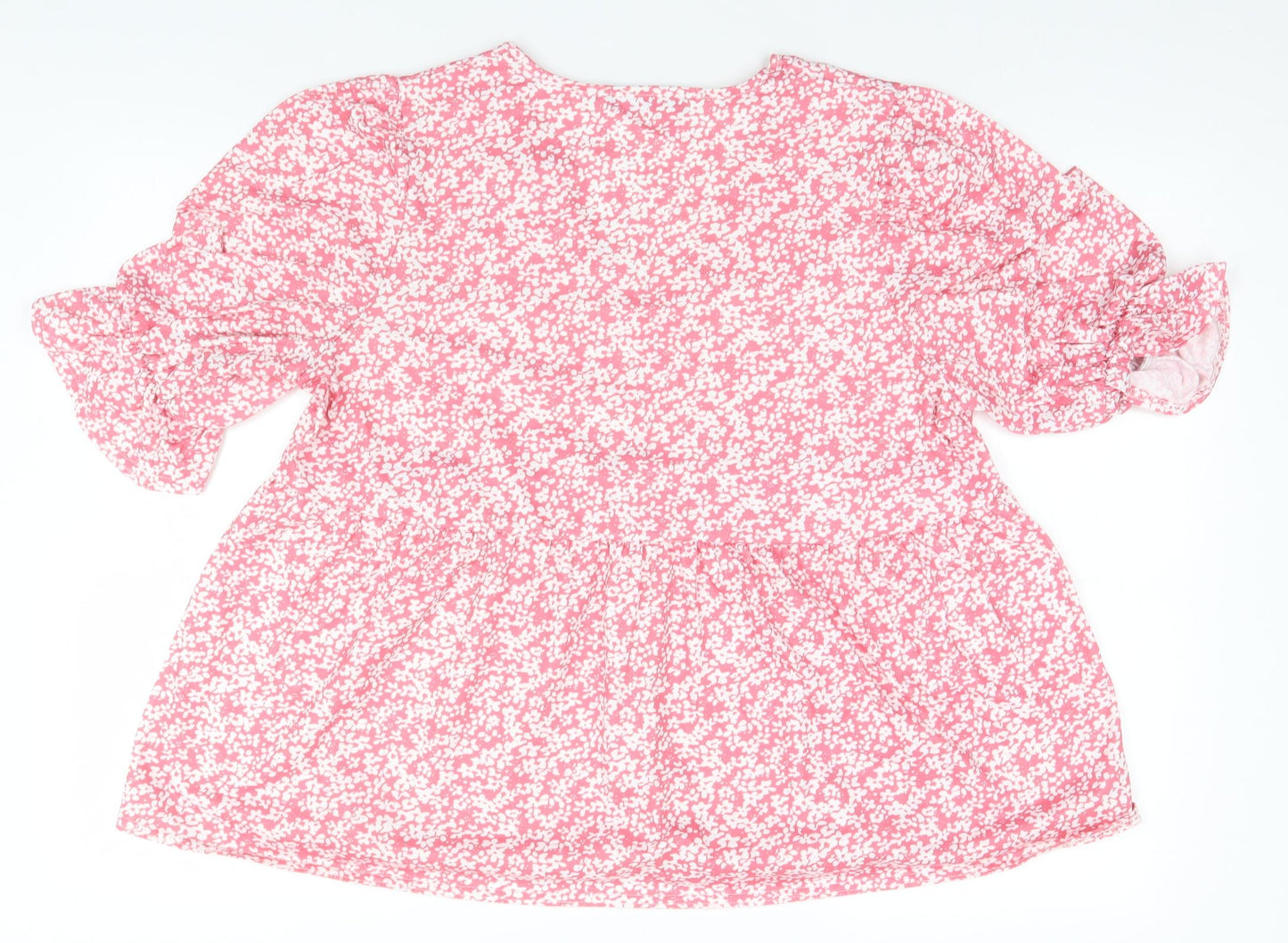 In the Style Womens Pink Floral  Basic T-Shirt Size 10