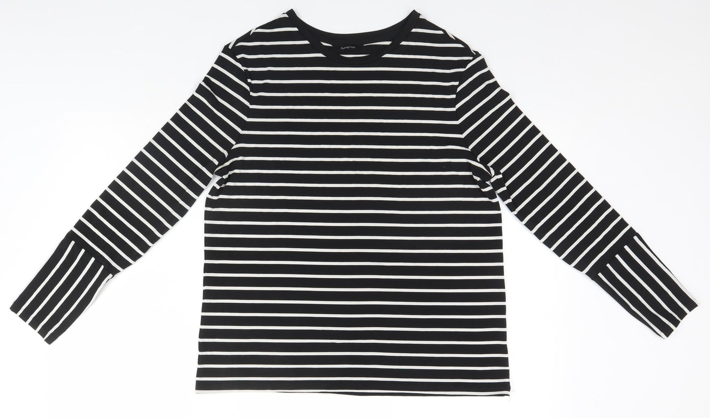 Autograph Womens Black Striped  Basic T-Shirt