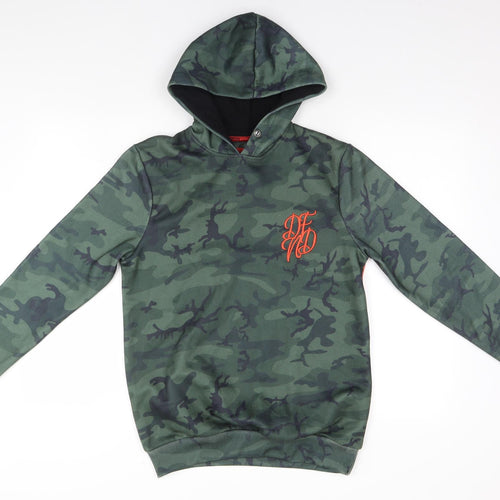 DFND Mens Green Camouflage  Pullover Hoodie Size S