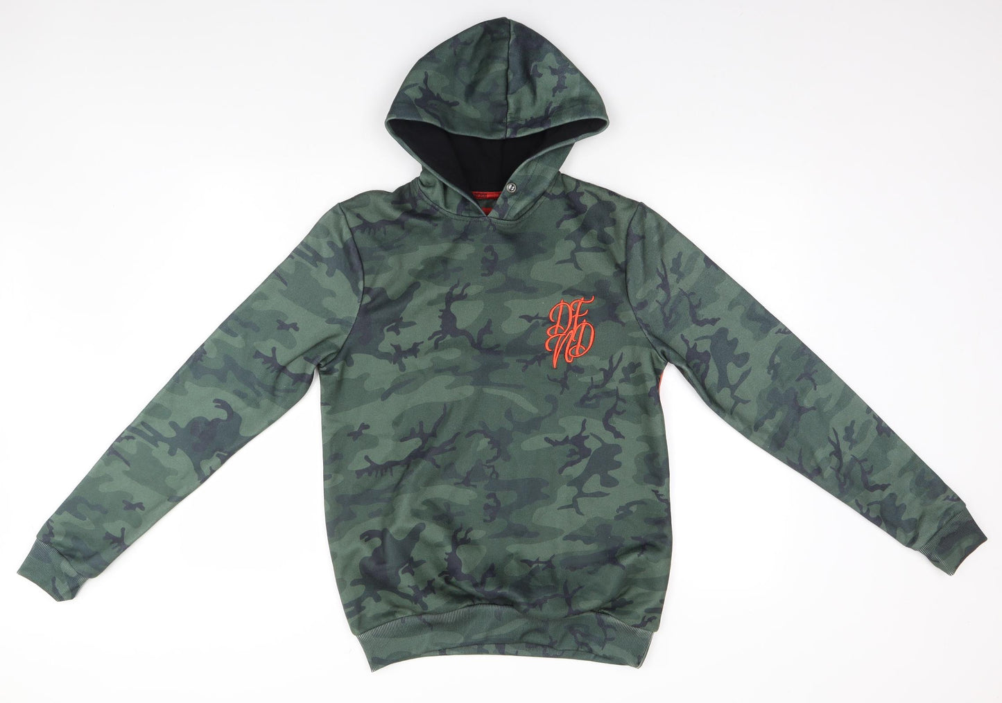 DFND Mens Green Camouflage  Pullover Hoodie Size S