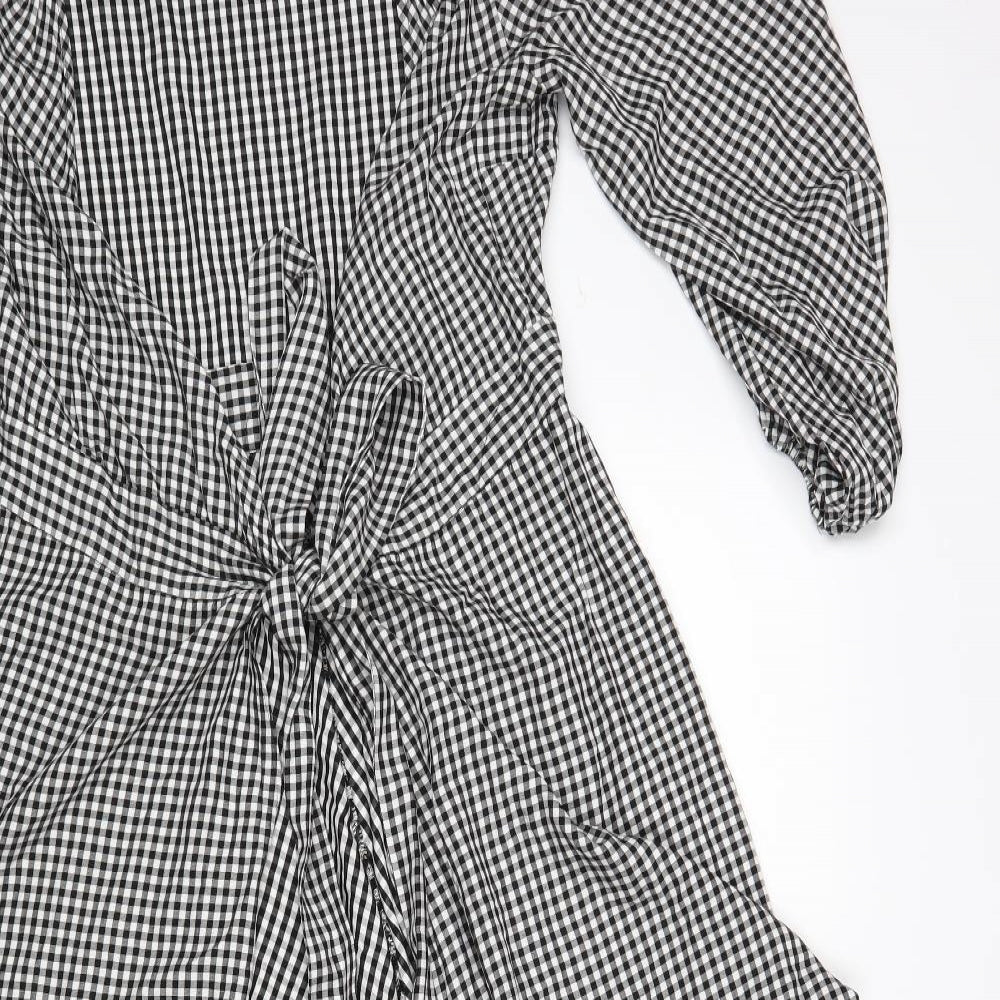 NEXT Womens Multicoloured Check  Wrap Dress  Size 8