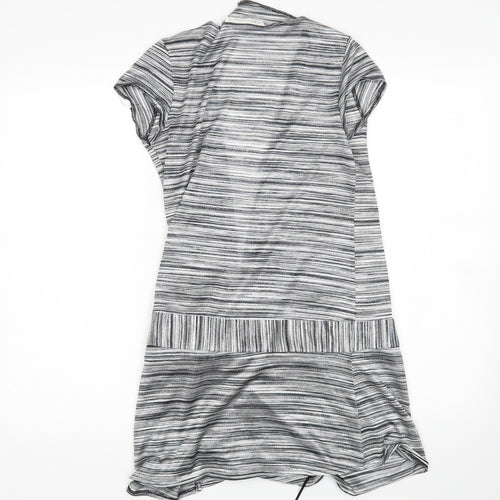 Miss Selfridge Womens Grey Striped  Cardigan Jumper Size 12