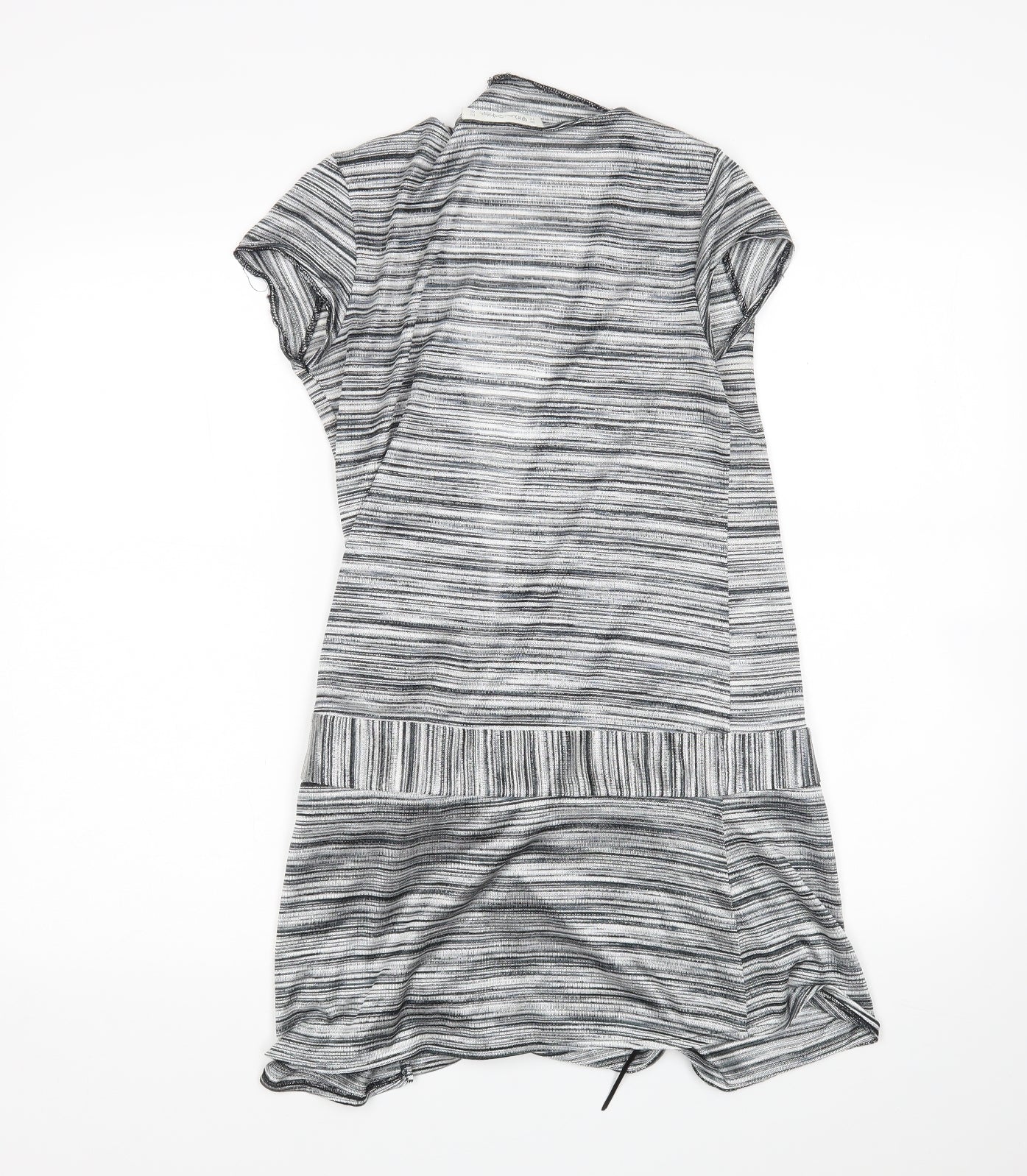 Miss Selfridge Womens Grey Striped  Cardigan Jumper Size 12
