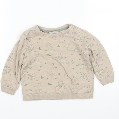 SoClose Boys Brown Animal Print  Pullover Jumper Size 9-12 Months