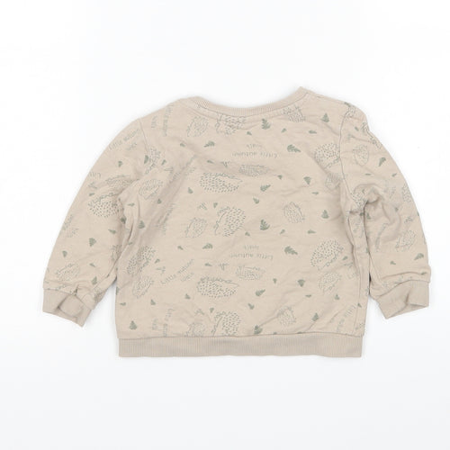SoClose Boys Brown Animal Print  Pullover Jumper Size 9-12 Months