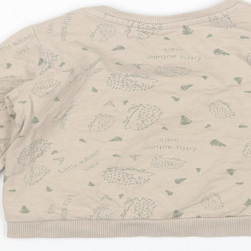 SoClose Boys Brown Animal Print  Pullover Jumper Size 9-12 Months