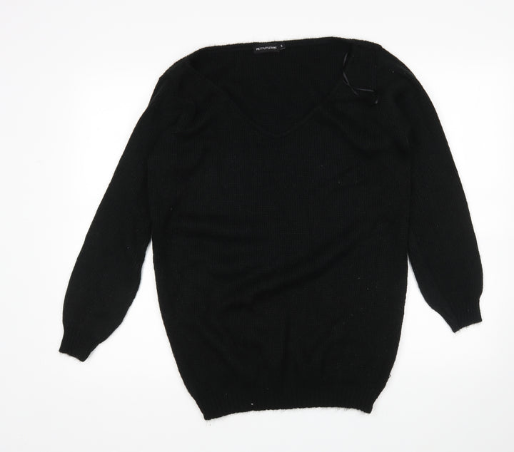 PRETTYLITTLETHING Womens Black   Pullover Jumper Size S