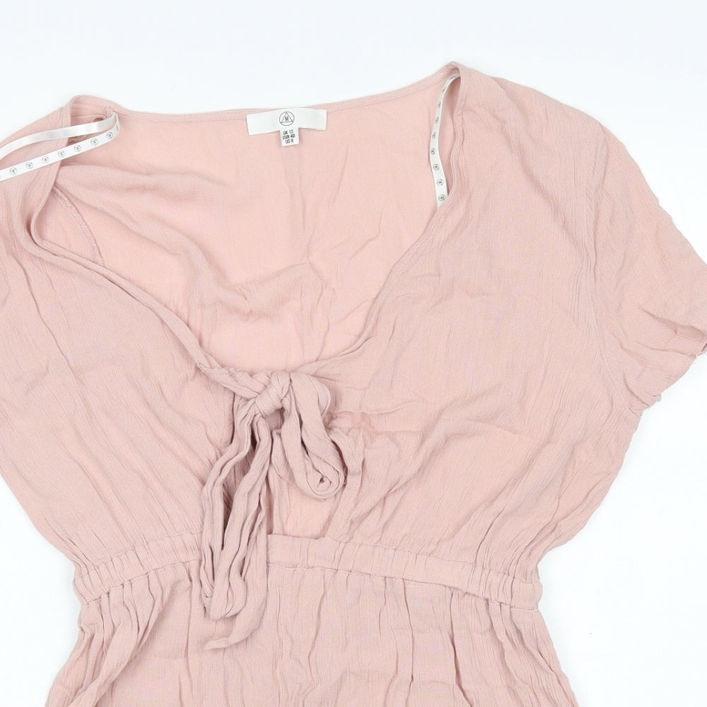 Missguided Womens Pink   Playsuit One-Piece Size 12