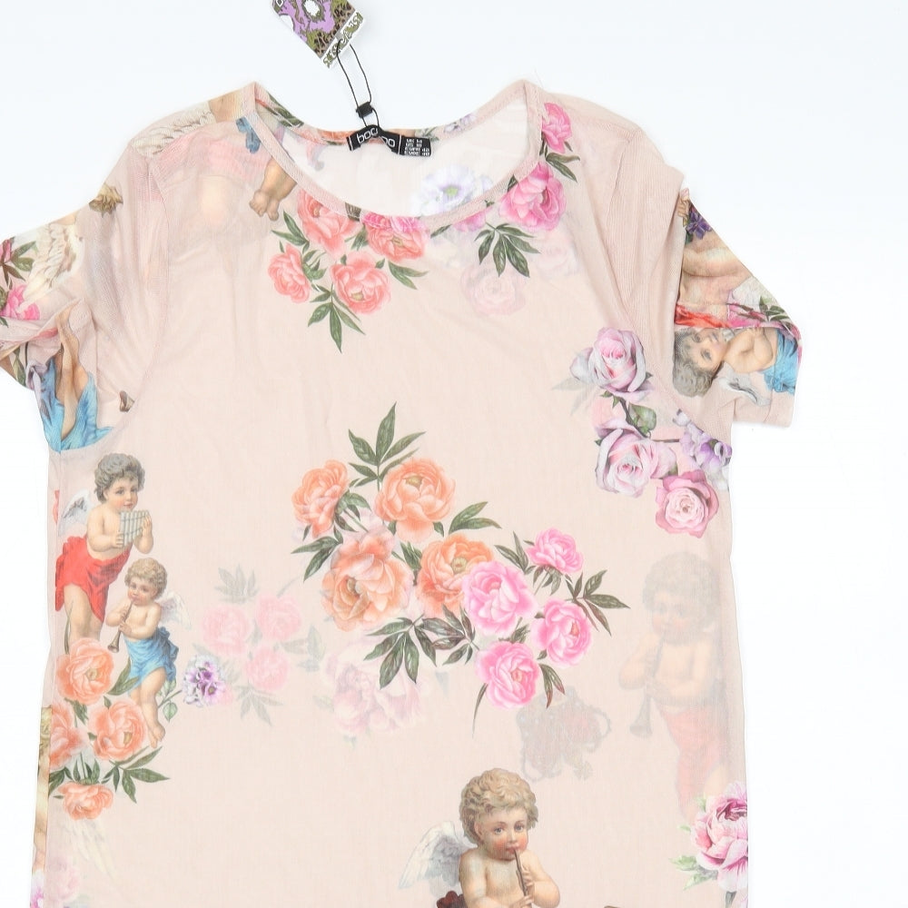 Boohoo Womens Multicoloured Floral  Basic Blouse Size 14