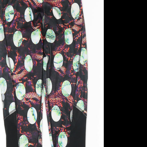 Reebok Womens Multicoloured Animal Print  Compression Leggings Size XS L27 in