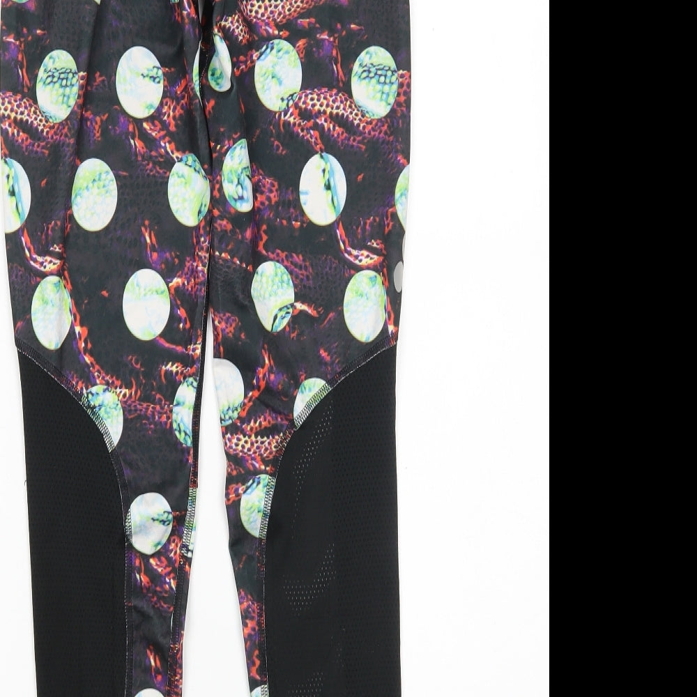Reebok Womens Multicoloured Animal Print  Compression Leggings Size XS L27 in