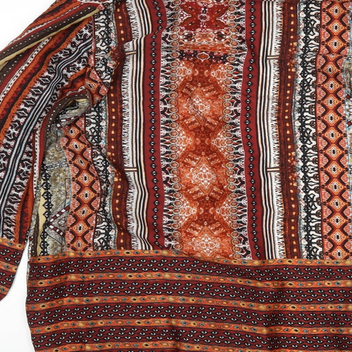 Diffuse Womens Multicoloured Animal Print  Wrap Blouse Size 8