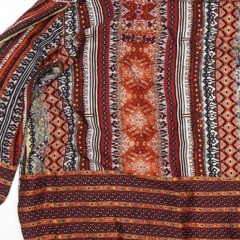 Diffuse Womens Multicoloured Animal Print  Wrap Blouse Size 8