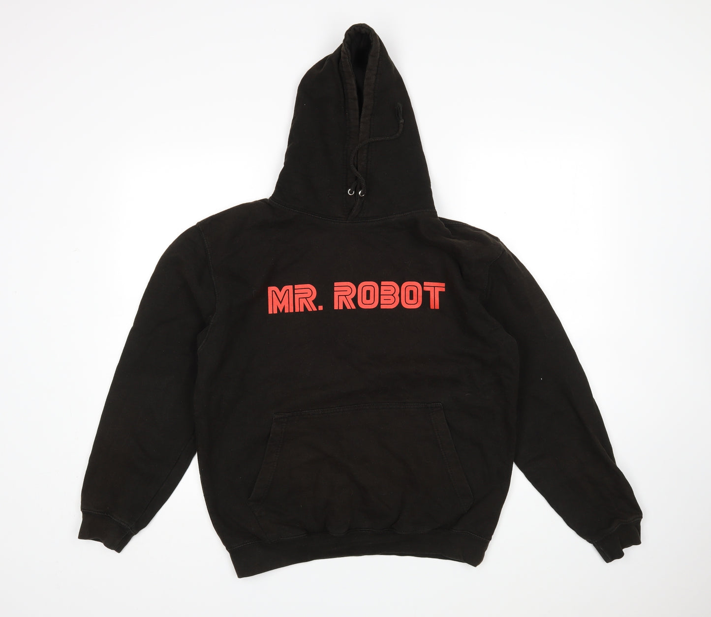 Awdis Mens Black   Pullover Hoodie Size M  - Mr Robot