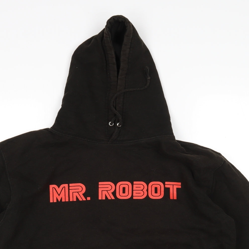 Awdis Mens Black   Pullover Hoodie Size M  - Mr Robot