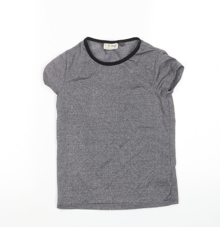 NEXT Girls Silver Basic T-Shirt Size 6 Years