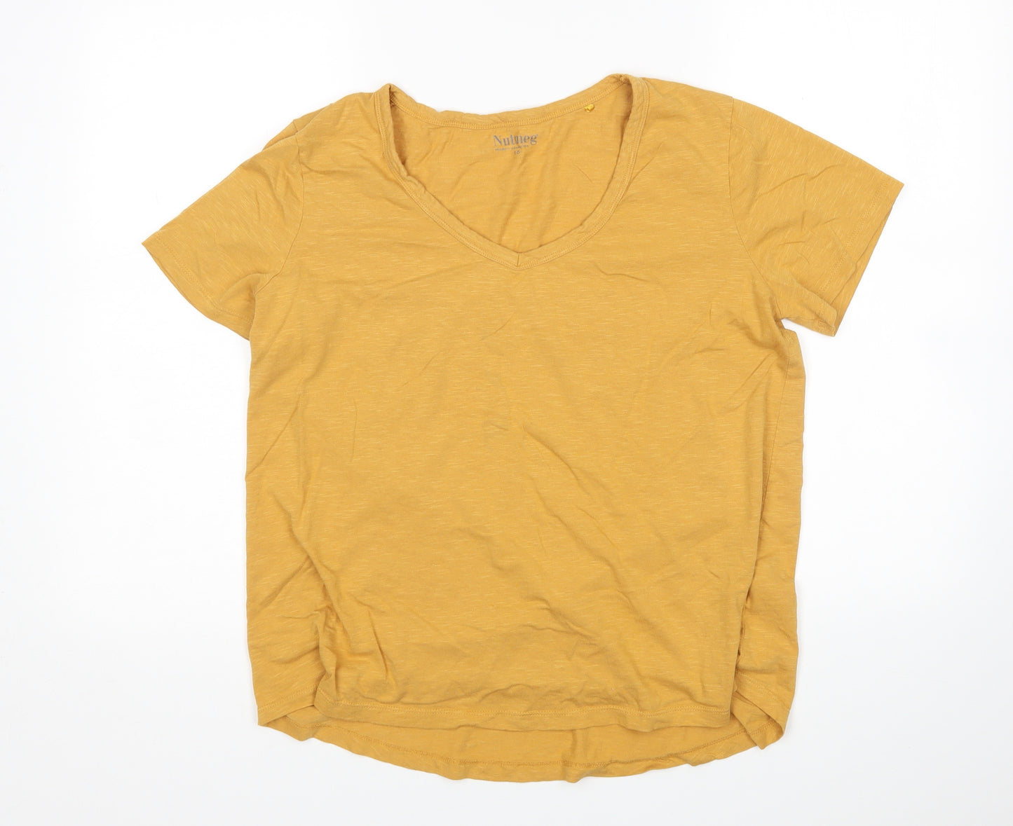 Nutmeg Womens Yellow   Basic T-Shirt Size 16