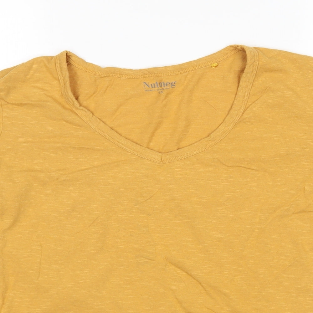 Nutmeg Womens Yellow   Basic T-Shirt Size 16
