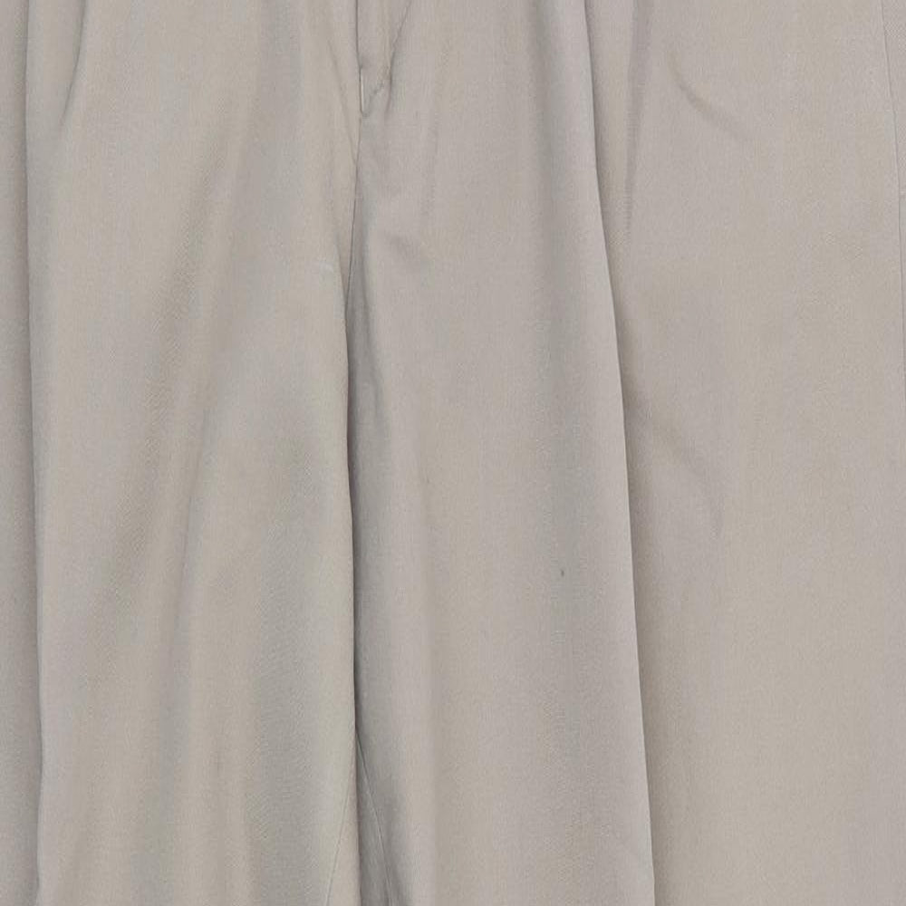 Burtons Menswear Mens Green   Trousers  Size 36 in L31 in - Khaki Green & Turnups