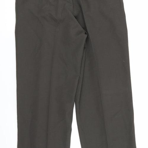 Burtons Mens Green   Trousers  Size 34 in L31 in - Dark Olive Green & Turnups