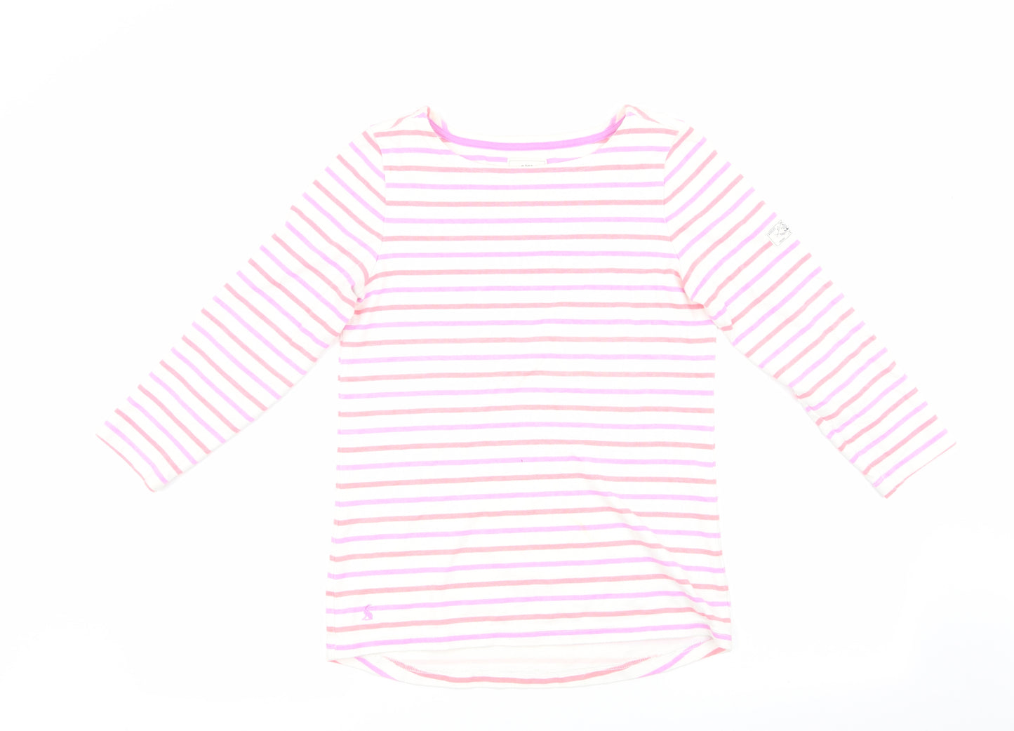 Joules Womens Ivory Striped  Tunic T-Shirt Size 8  - Pink & Coral