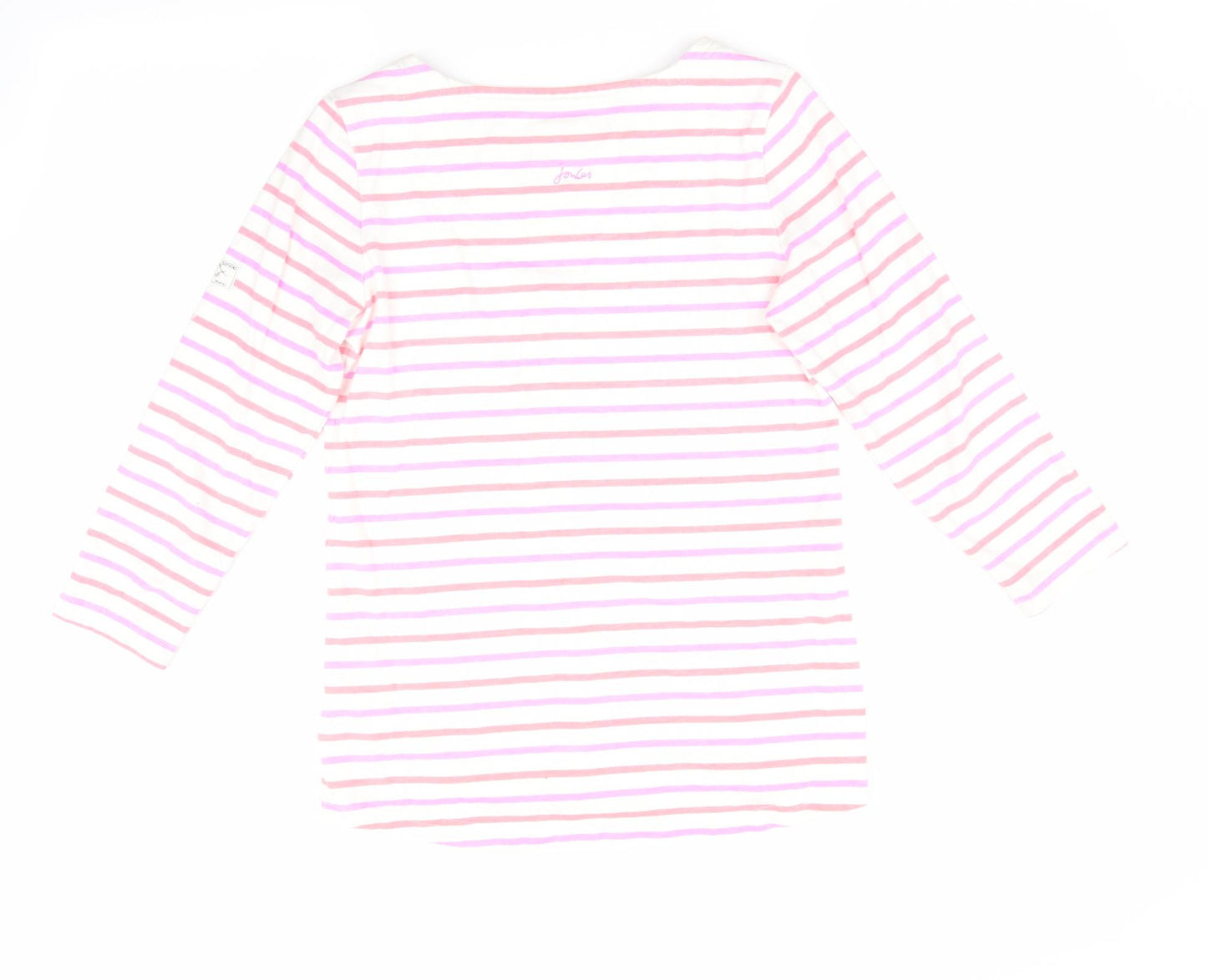 Joules Womens Ivory Striped  Tunic T-Shirt Size 8  - Pink & Coral