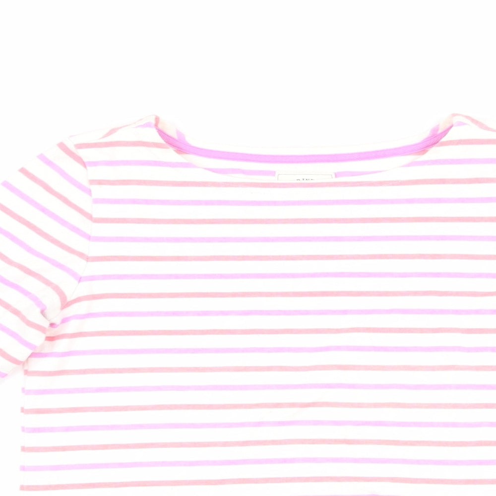 Joules Womens Ivory Striped  Tunic T-Shirt Size 8  - Pink & Coral