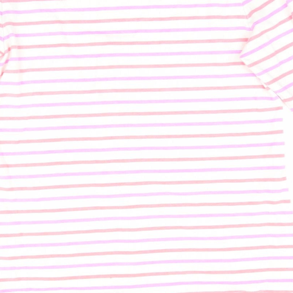 Joules Womens Ivory Striped  Tunic T-Shirt Size 8  - Pink & Coral