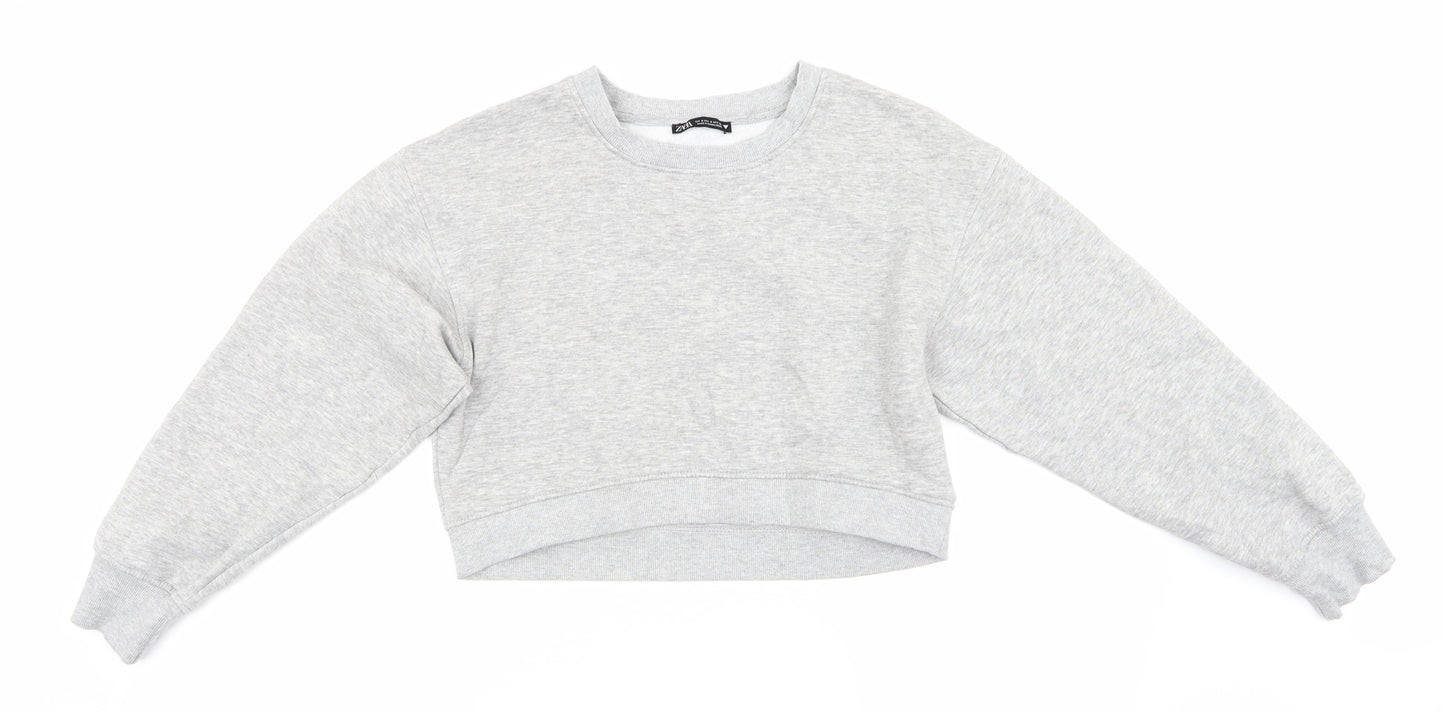 Zara Womens Grey   Pullover Sweatshirt Size 6  - Cropped
