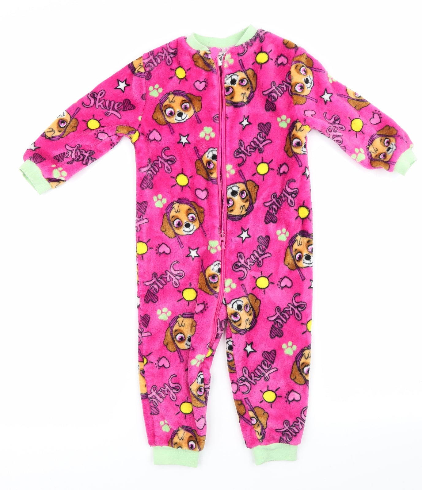 Nickelodeon Girls Pink Animal Print Fleece  One Piece Size 2-3 Years  - Paw Patrol