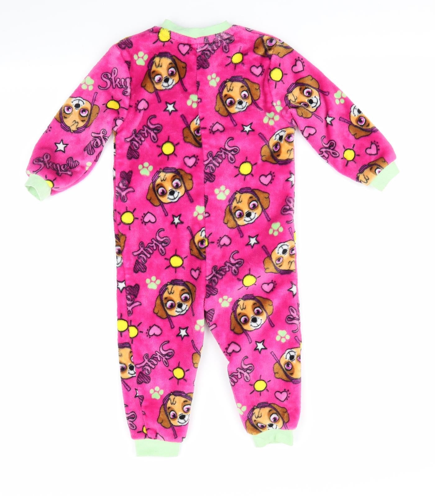 Nickelodeon Girls Pink Animal Print Fleece  One Piece Size 2-3 Years  - Paw Patrol