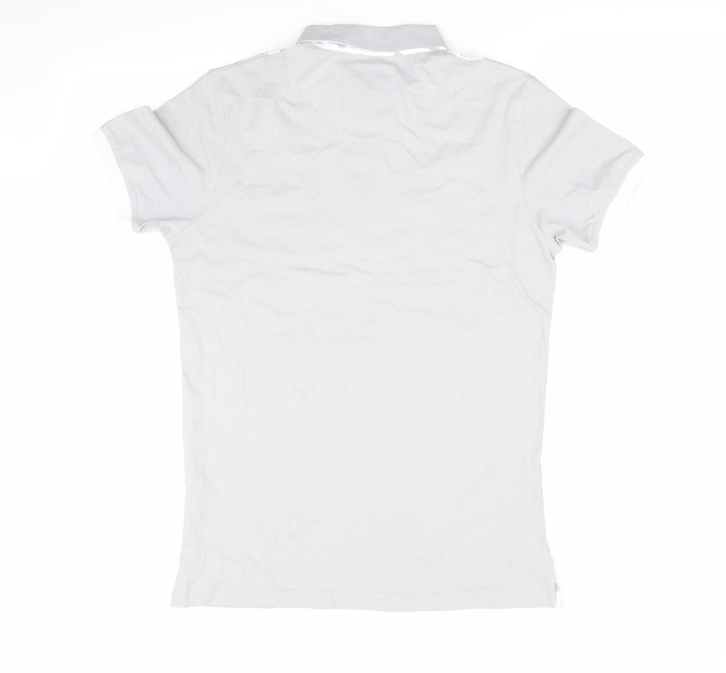 Intense Menswear  Mens Grey Polka Dot   Polo Size S  - Spider Logo