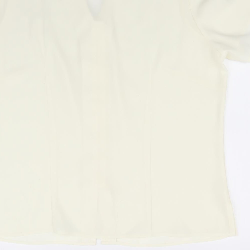 Marks and Spencer Womens Ivory Floral  Basic Button-Up Size 16