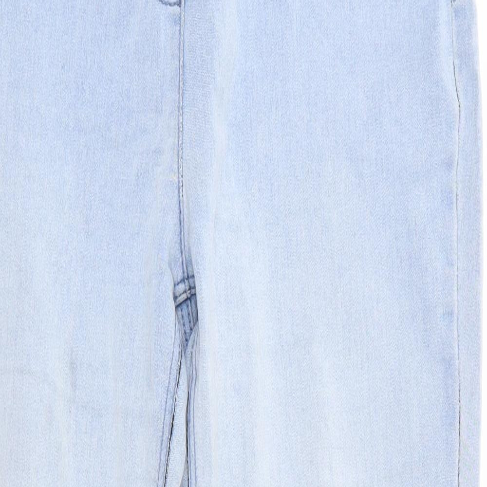 George Womens Blue   Jegging Trousers Size 14 L29 in - Distressed Light Blue Soft Denim Look Legging