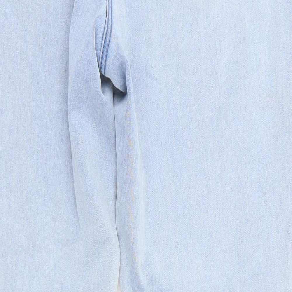 George Womens Blue   Jegging Trousers Size 14 L29 in - Distressed Light Blue Soft Denim Look Legging