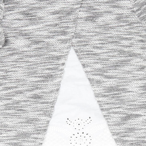 Florence and Fred Girls Grey   Pullover Jumper Size 9-10 Years  - Subtle shimmer effect, Grey Black White Mix Fabric Insert to back